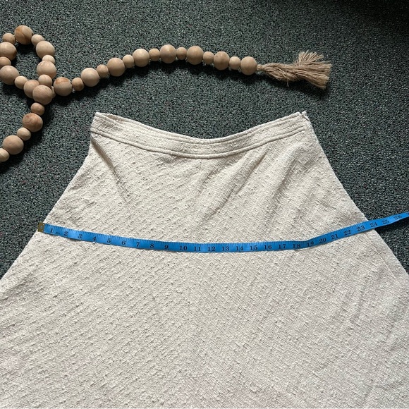 ZARA Cream White Cotton Tweed A-line Full Circl Midi Maxi Fringe Modest Skirt XL - Picture 15 of 16